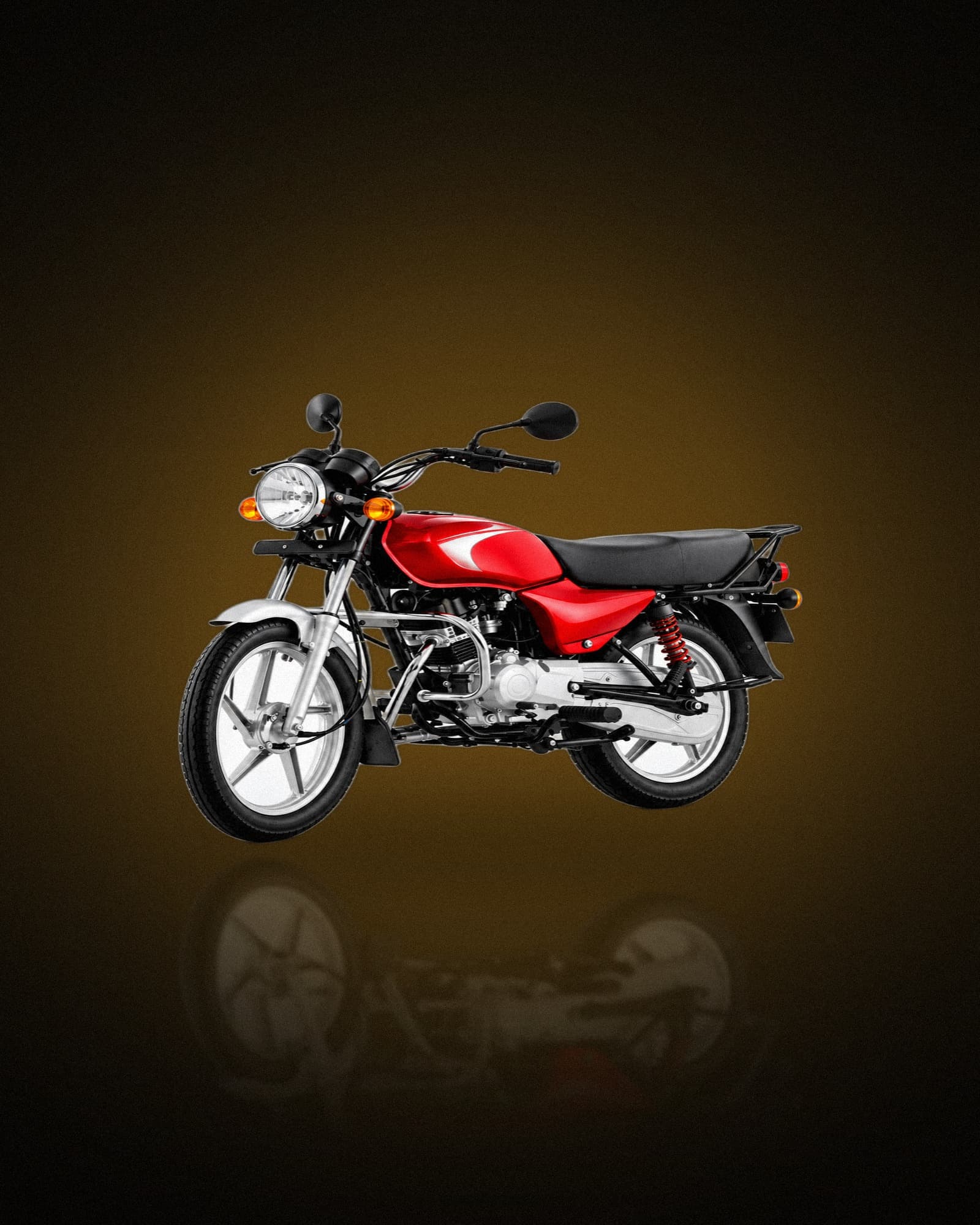 A red commercial motorcycle