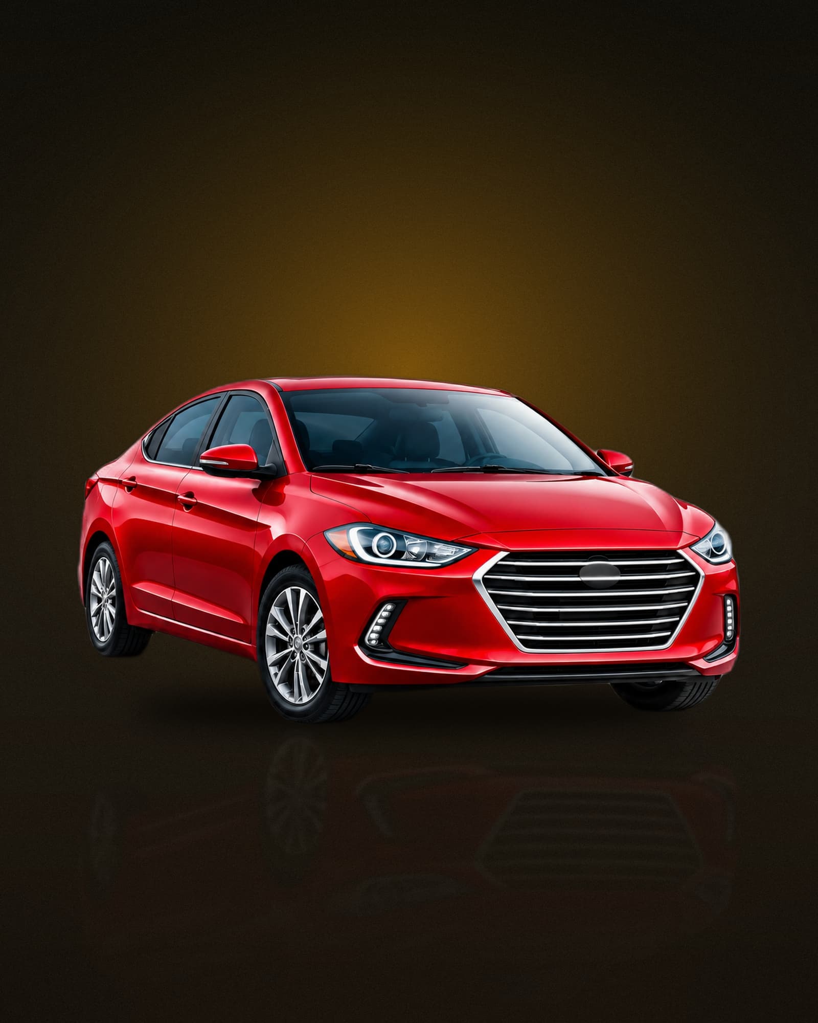A red commercial car