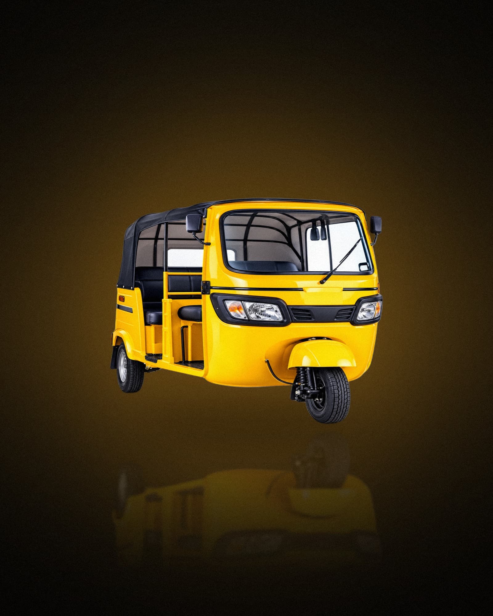 A yellow keke tricycle